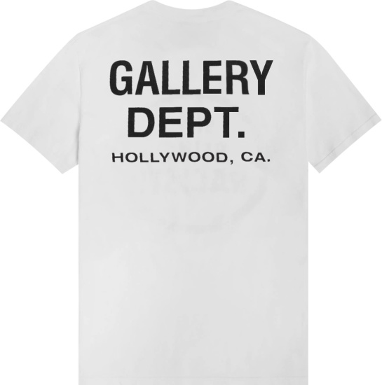 Gallery Dept White Hollywood Logo Print T Shirt