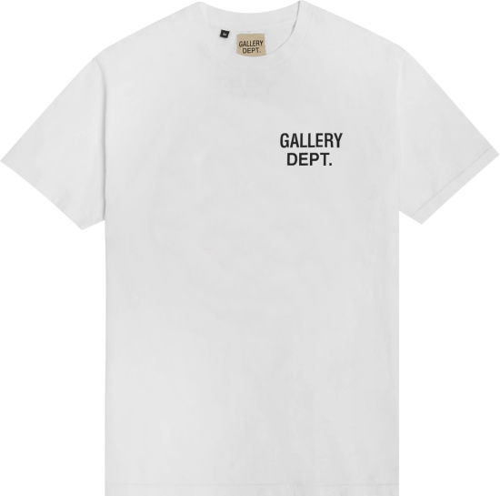 Gallery Dept White Logo Print T Shirt