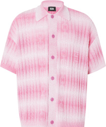 Gcds Pink Tie Dye Cable Knit Shirt