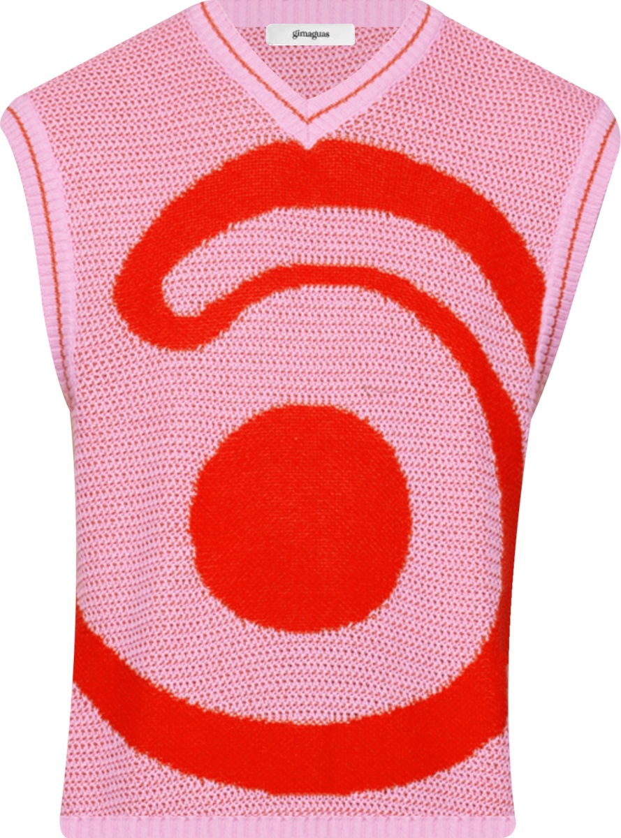 Gimaguas Pink & Red Spiral Sweater Vest | INC STYLE