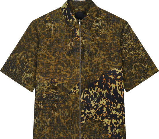 Givenchy 4g Camouflage Zip Shirt