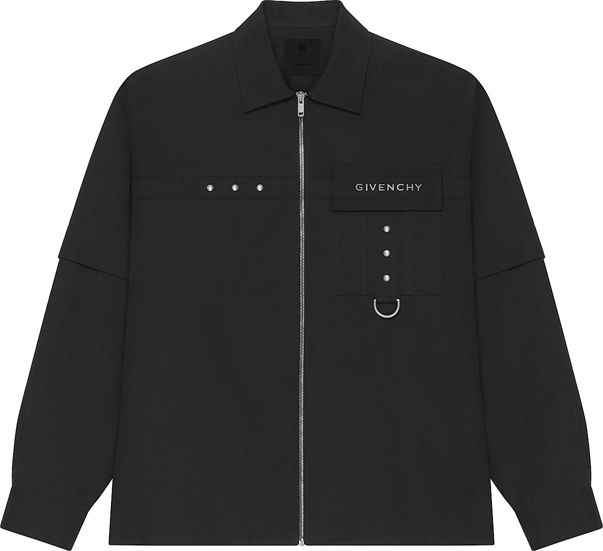 Givenchy Black Zip-Off Sleeve Workwear Shirt | INC STYLE