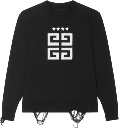 Black 4G-Stars Logo Distressed Sweater
