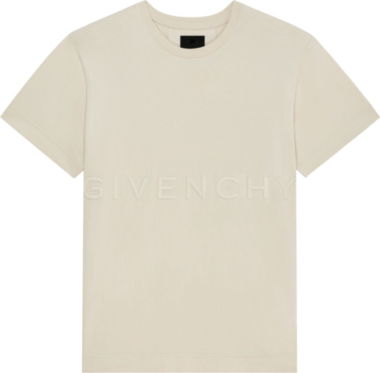 Givenchy Beige Wide Logo T Shirt