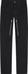 Givenchy Black 4g Denim Inner Zip Jeans