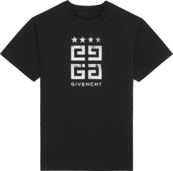 Givenchy Black 4g Stars Logo T Shirt