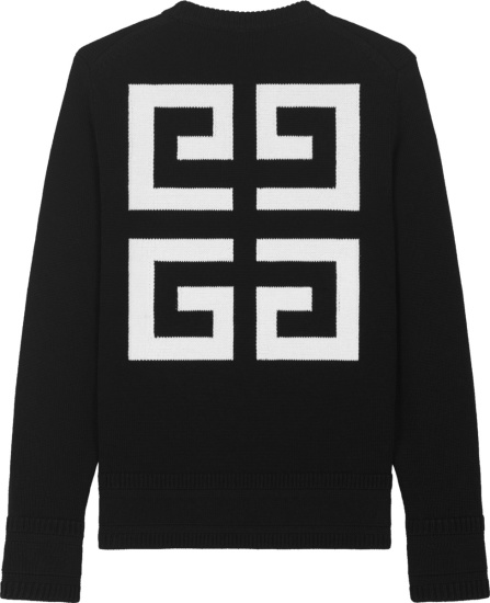 Givenchy Black And Large White 4g Logo Sweater
