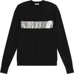 Givenchy Black And Silver Metallic Painted Logo Sweater