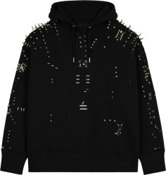 Givenchy Black And Silver Studded Spiked Hoodie