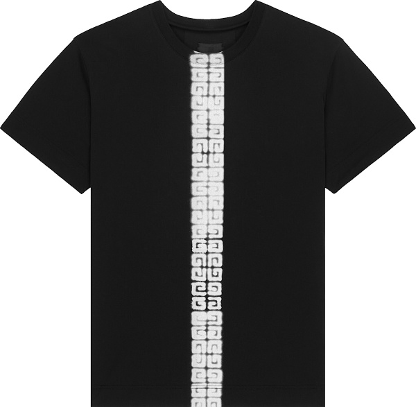Givenchy Black And White 4g Middle Stripe T Shirt