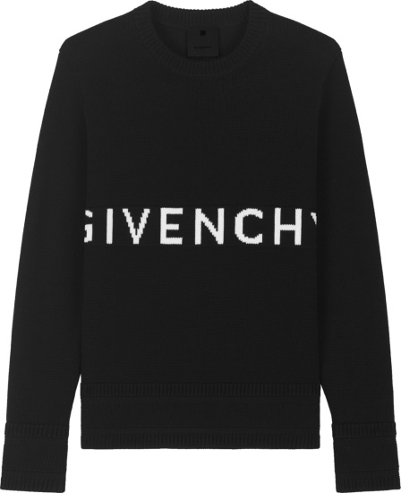 Givenchy Black And Wide White Logo Sweater