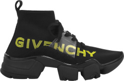 Givenchy Black And Yellow Logo Jaw Sock Sneakers