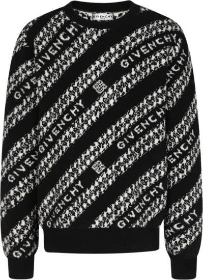 Givenchy Black Chain Logo Jacquard Sweater