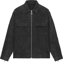 Givenchy Black Cracked Coated Denim Jacket