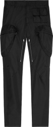 Black Nylon Inner-Zip Cargo Pants
