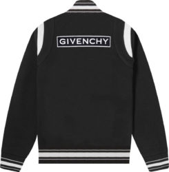 Givenchy Black Knit Box Logo Patch Teddy Jacket