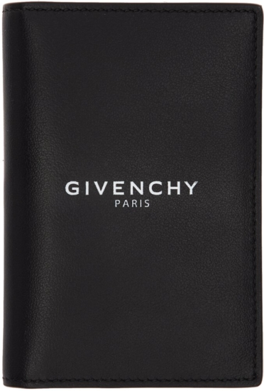 Givenchy Black Leather Passport Wallet