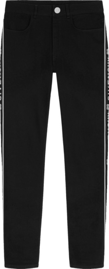 Givenchy Black Logo Tape Stripe Jeans