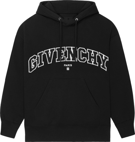 Givenchy Black Outlined College Logo Hoodie