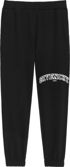 Givenchy Black Outlined College Logo Sweatpants Bm513u3y78 001