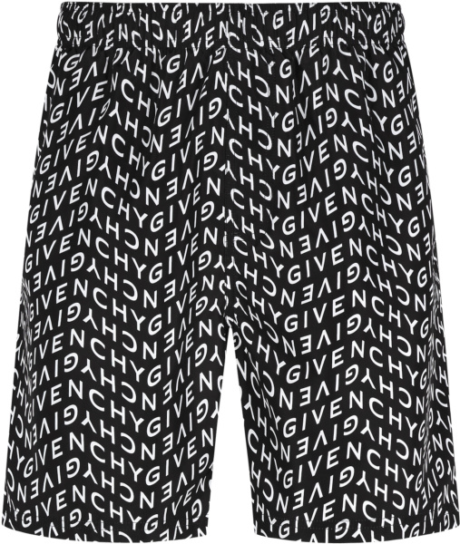 Givenchy Black Refracted Logo Swim Shorts