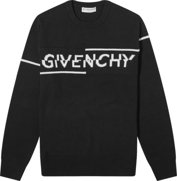 Givenchy Black Split Logo Sweater