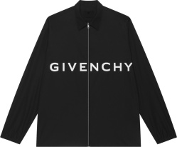 Givenchy Black Wide Logo Archtype Zip Shirt Bm60tl1yc8 001