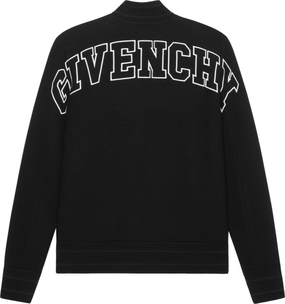 Givenchy Black Wool Address Bomber Jacket