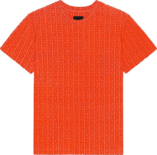 Givenchy Bright Orange 4g Terry Cotton T Shirt