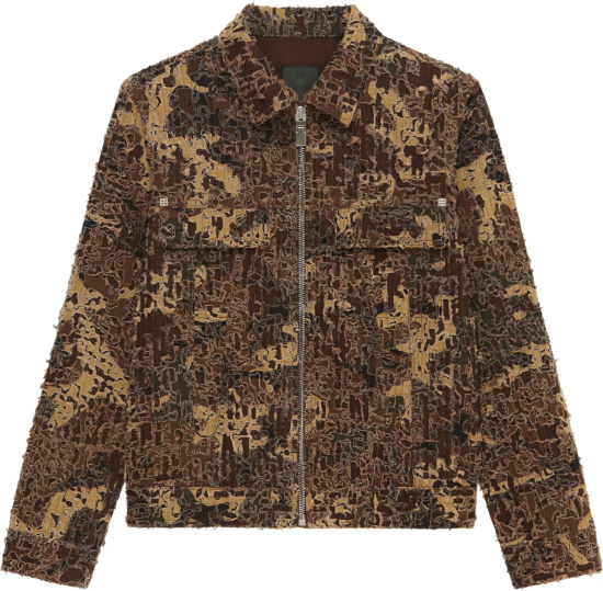 Givenchy Brown Camo Shredded Jacket