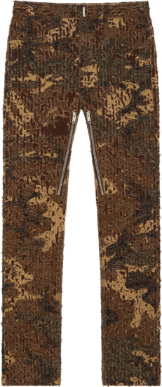Givenchy Brown Shredded Camo Jeans