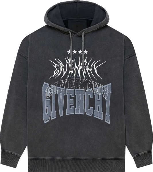 Givenchy Faded Black Multi Logo Hoodie