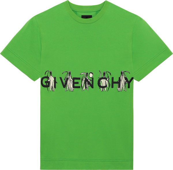 Givenchy Green Grim Reaper Logo T Shirt