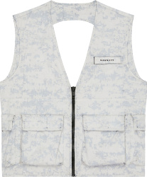 Givenchy Grey And White Digital Camo Cargo Vest