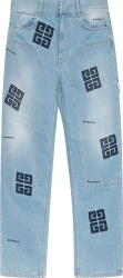 Givenchy Light Wash Blue 4g Logo Jeans