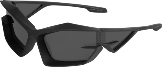 Givenchy Matte Black Angular Wrap Around Sunglasses