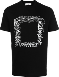 Givenchy Men Black White Square Logo T Shirt