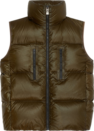 Givenchy Olive Green Down Puffer Vest | INC STYLE