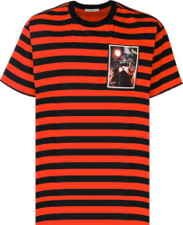 Givenchy Red And Black Striped Photo Patch T Shirt