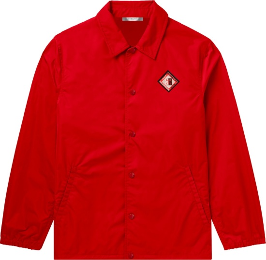 Givenchy Red Diamond Logo Coaches Jacket