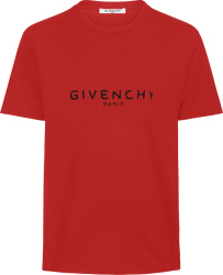 Givenchy Red Paris Logo T Shirt
