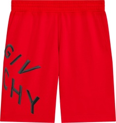 Givenchy Red Refracted Logo Sweatshorts