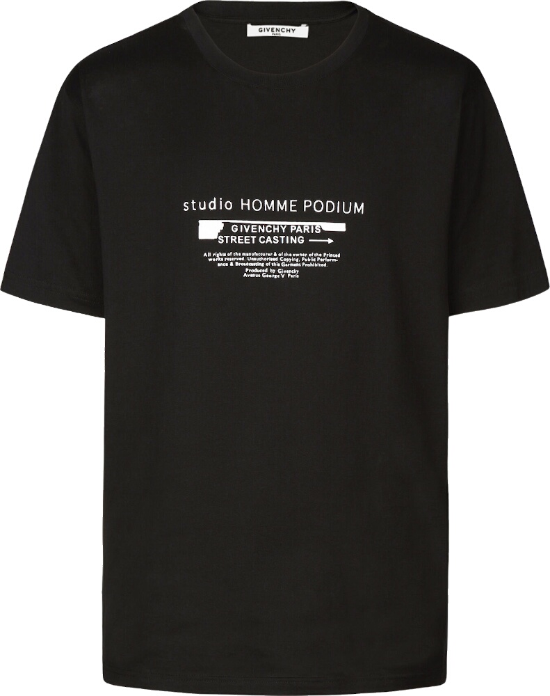 Givenchy Black 'Studio Homme' T-Shirt | INC STYLE