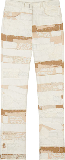 Givenchy White And Beige Patchwork Jeans