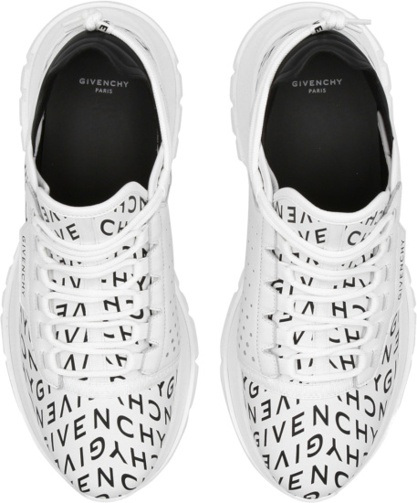 Givenchy White And Black Refracted Logo Print Spectre Sneakers