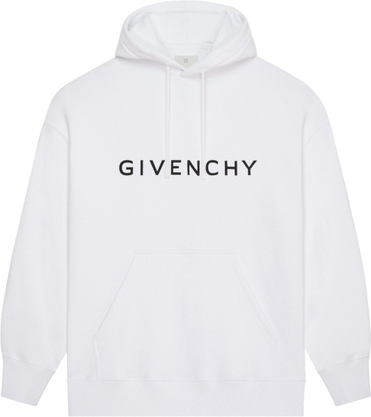 Givenchy White Archetype Logo Hoodie