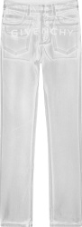 Givenchy White Backwards Painted Logo Slim Jeans