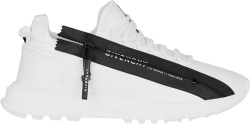 Givenchy White Perforated And Black Zip Spectre Sneakers