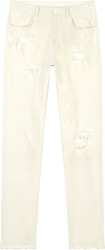 Givenchy White Slim Destroyed Jeans