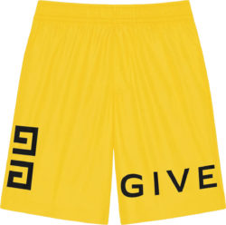 Givenchy Yellow 4g Logo Swim Shorts